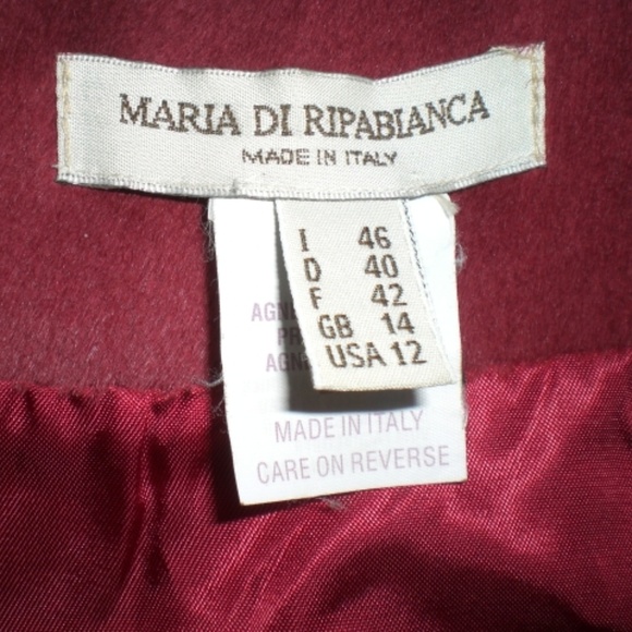MARIA DI RIPABIANCA  red LAMB Hair calf LEATHER Skirt 12 i46 made in Italy - Picture 2 of 7